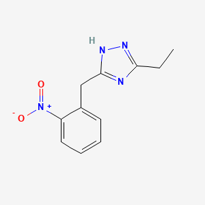 molecular formula C11H12N4O2 B12888332 3-Ethyl-5-[(2-nitrophenyl)methyl]-1H-1,2,4-triazole CAS No. 95614-28-1