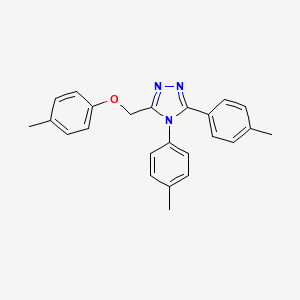 molecular formula C24H23N3O B12888368 4H-1,2,4-Triazole, 4,5-bis(4-methylphenyl)-3-((4-methylphenoxy)methyl)- CAS No. 141078-99-1