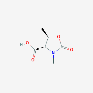 molecular formula C6H9NO4 B12888387 (4S,5R)-3,5-Dimethyl-2-oxo-1,3-oxazolidine-4-carboxylic acid CAS No. 204386-94-7