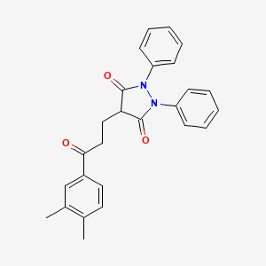 3,5-Pyrazolidinedione, 4-(2-(3,4-dimethylbenzoyl)ethyl)-1,2-diphenyl-