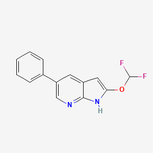 molecular formula C14H10F2N2O B12888441 2-(Difluoromethoxy)-5-phenyl-1H-pyrrolo[2,3-b]pyridine 