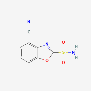 molecular formula C8H5N3O3S B12888468 4-Cyanobenzo[d]oxazole-2-sulfonamide 