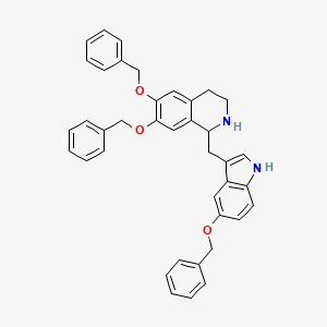 molecular formula C39H36N2O3 B12888511 Isoquinoline, 1,2,3,4-tetrahydro-6 7-bis(phenylmethoxy)-1-((5-(phenylmethoxy)-3-indolyl)methyl)- CAS No. 70265-27-9