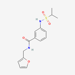 molecular formula C15H18N2O4S B12888527 N-[(Furan-2-yl)methyl]-3-[(propane-2-sulfonyl)amino]benzamide CAS No. 90234-23-4