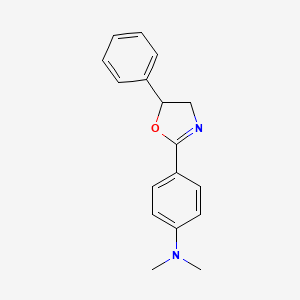 molecular formula C17H18N2O B12888678 Benzenamine, 4-(4,5-dihydro-5-phenyl-2-oxazolyl)-N,N-dimethyl- CAS No. 648900-13-4