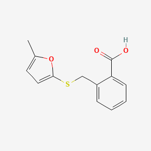 molecular formula C13H12O3S B12888712 2-{[(5-Methylfuran-2-yl)sulfanyl]methyl}benzoic acid CAS No. 62688-03-3