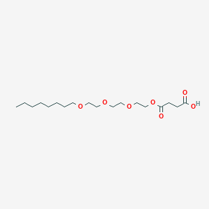 molecular formula C18H34O7 B12888733 4-Oxo-5,8,11,14-tetraoxadocosan-1-oic acid 