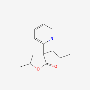 molecular formula C13H17NO2 B12888758 5-Methyl-3-propyl-3-(2-pyridyl)dihydro-2(3H)-furanone CAS No. 71824-64-1