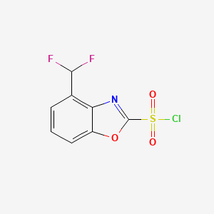 molecular formula C8H4ClF2NO3S B12888795 4-(Difluoromethyl)benzo[d]oxazole-2-sulfonyl chloride 