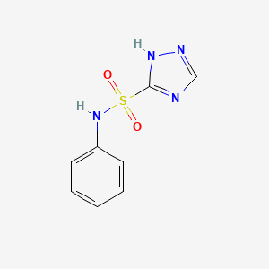 molecular formula C8H8N4O2S B12888805 N-Phenyl-1H-1,2,4-triazole-3-sulfonamide 