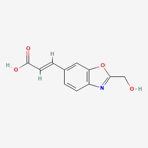 molecular formula C11H9NO4 B12888839 2-(Hydroxymethyl)benzo[d]oxazole-6-acrylic acid 