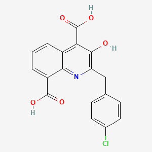 2-[(4-Chlorophenyl)methyl]-3-hydroxyquinoline-4,8-dicarboxylic acid