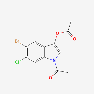molecular formula C12H9BrClNO3 B1288887 1-乙酰基-5-溴-6-氯-1H-吲哚-3-基乙酸酯 CAS No. 108847-96-7