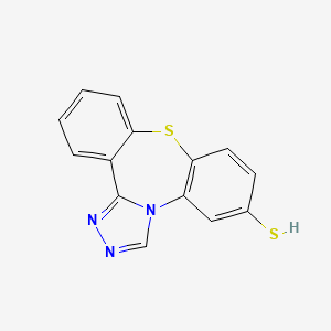 molecular formula C14H9N3S2 B12888893 Dibenzo(b,f)-1,2,4-triazolo(4,3-d)(1,4)thiazepine-6-thiol CAS No. 122033-04-9