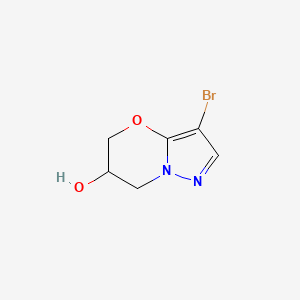 molecular formula C6H7BrN2O2 B12888925 3-Bromo-6,7-dihydro-5H-pyrazolo[5,1-b][1,3]oxazin-6-ol 