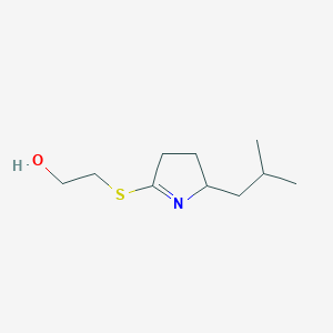 molecular formula C10H19NOS B12888938 2-{[2-(2-Methylpropyl)-3,4-dihydro-2H-pyrrol-5-yl]sulfanyl}ethan-1-ol CAS No. 61309-25-9