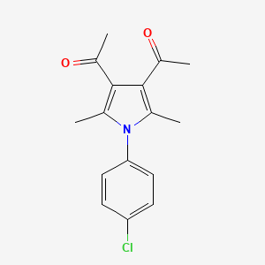 molecular formula C16H16ClNO2 B12888947 1-[4-Acetyl-1-(4-chlorophenyl)-2,5-dimethylpyrrol-3-yl]ethanone CAS No. 112086-79-0