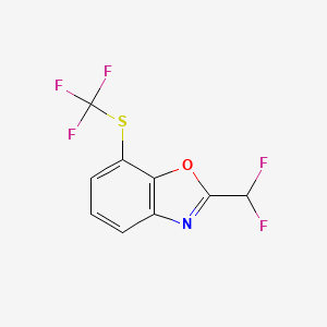 molecular formula C9H4F5NOS B12888951 2-(Difluoromethyl)-7-(trifluoromethylthio)benzo[d]oxazole 