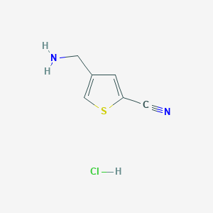 molecular formula C6H7ClN2S B1288900 4-(Aminomethyl)thiophene-2-carbonitrile hydrochloride CAS No. 203792-25-0