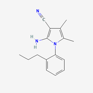 molecular formula C16H19N3 B12889056 2-Amino-4,5-dimethyl-1-(2-propylphenyl)-1H-pyrrole-3-carbonitrile 