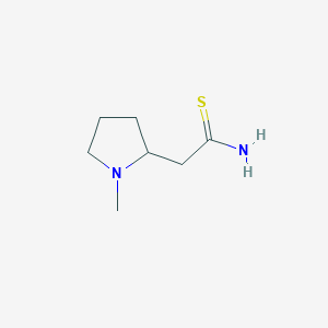 molecular formula C7H14N2S B12889073 2-(1-Methylpyrrolidin-2-yl)ethanethioamide 