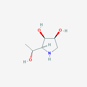 molecular formula C6H13NO3 B12889075 (2S,3R,4S)-2-((R)-1-Hydroxyethyl)pyrrolidine-3,4-diol 