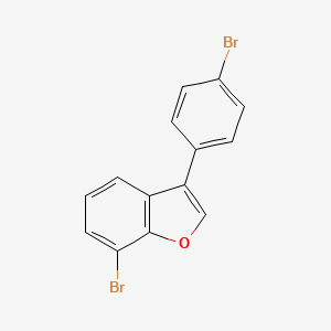 molecular formula C14H8Br2O B12889182 7-Bromo-3-(4-bromophenyl)-1-benzofuran CAS No. 59132-58-0