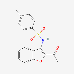 molecular formula C17H15NO4S B12889210 N-(2-Acetyl-1-benzofuran-3-yl)-4-methylbenzene-1-sulfonamide CAS No. 94511-08-7