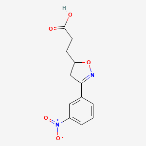 3-[3-(3-Nitrophenyl)-4,5-dihydro-1,2-oxazol-5-yl]propanoic acid