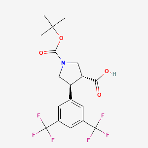 (3R,4S)-rel-4-(3,5-Bis(trifluoromethyl)phenyl)-1-(tert-butoxycarbonyl)pyrrolidine-3-carboxylic acid