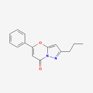 molecular formula C15H14N2O2 B12889235 5-Phenyl-2-propyl-7H-pyrazolo[5,1-b][1,3]oxazin-7-one CAS No. 919533-18-9