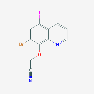 molecular formula C11H6BrIN2O B12889264 [(7-Bromo-5-iodoquinolin-8-yl)oxy]acetonitrile CAS No. 88757-61-3