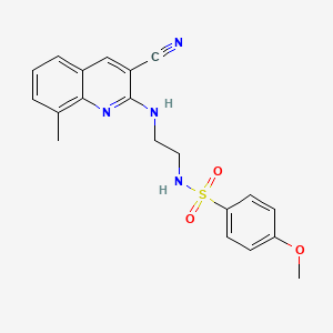 N-(2-((3-Cyano-8-methylquinolin-2-yl)amino)ethyl)-4-methoxybenzenesulfonamide