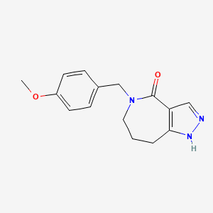 molecular formula C15H17N3O2 B12889360 5-(4-Methoxybenzyl)-5,6,7,8-tetrahydropyrazolo[4,3-c]azepin-4(1H)-one 