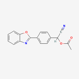 molecular formula C17H12N2O3 B12889373 (4-(Benzo[d]oxazol-2-yl)phenyl)(cyano)methyl acetate 