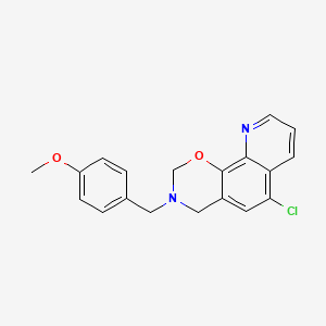 4-((6-Chloro-2H-(1,3)oxazino(5,6-h)quinolin-3(4H)-yl)methyl)phenyl methyl ether