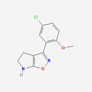 molecular formula C12H11ClN2O2 B12889388 3-(5-Chloro-2-methoxyphenyl)-5,6-dihydro-4H-pyrrolo[3,2-d]isoxazole 