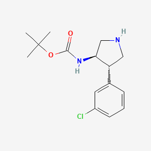 molecular formula C15H21ClN2O2 B12889434 tert-Butyl ((3R,4S)-4-(3-chlorophenyl)pyrrolidin-3-yl)carbamate 