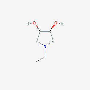 molecular formula C6H13NO2 B12889454 (3S,4S)-1-ethylpyrrolidine-3,4-diol 