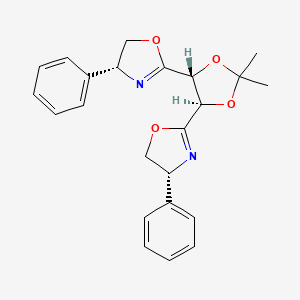 molecular formula C23H24N2O4 B12889460 (4R,4'R)-2,2'-((4R,5R)-2,2-Dimethyl-1,3-dioxolane-4,5-diyl)bis(4-phenyl-4,5-dihydrooxazole) 