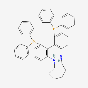 molecular formula C42H40N2P2 B12889480 (16aR)-1,16-Bis(diphenylphosphino)-5,6,7,8,9,10,11,12-octahydrodibenzo[b,d][1,6]diazacyclododecine 