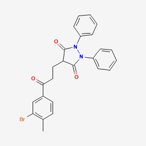 3,5-Pyrazolidinedione, 4-(2-(3-bromo-p-toluoyl)ethyl)-1,2-diphenyl-