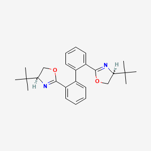 molecular formula C26H32N2O2 B12889542 2,2'-Bis((S)-4-(tert-butyl)-4,5-dihydrooxazol-2-yl)-1,1'-biphenyl 