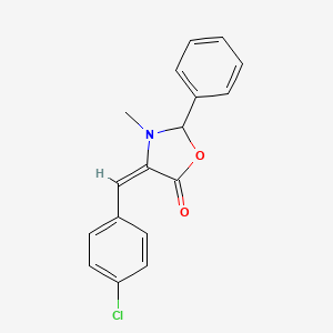 molecular formula C17H14ClNO2 B12889559 4-(4-Chlorobenzylidene)-3-methyl-2-phenyloxazolidin-5-one 