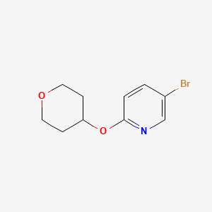 molecular formula C10H12BrNO2 B1288958 5-Bromo-2-(tétrahydro-2H-pyran-4-yloxy)pyridine CAS No. 494772-07-5