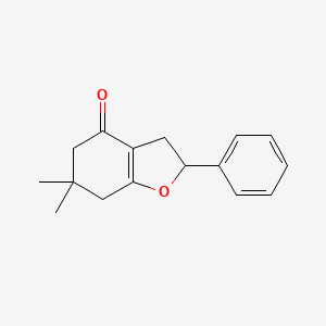 molecular formula C16H18O2 B12889589 4(2H)-Benzofuranone, 3,5,6,7-tetrahydro-6,6-dimethyl-2-phenyl- CAS No. 92912-81-7