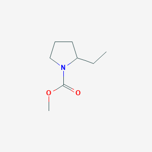 molecular formula C8H15NO2 B12889676 Methyl 2-ethylpyrrolidine-1-carboxylate 