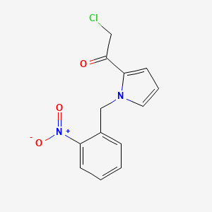 molecular formula C13H11ClN2O3 B12889687 2-Chloro-1-(1-(2-nitrobenzyl)-1H-pyrrol-2-yl)ethanone CAS No. 81729-46-6