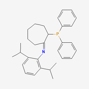 molecular formula C31H38NP B12889738 N-(2-(Diphenylphosphino)cycloheptylidene)-2,6-diisopropylaniline 