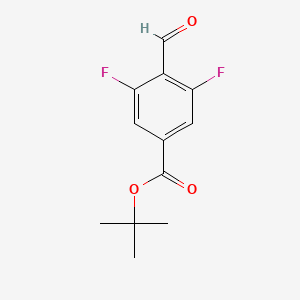 molecular formula C12H12F2O3 B1288974 叔丁基 3,5-二氟-4-甲酰基苯甲酸酯 CAS No. 467442-12-2